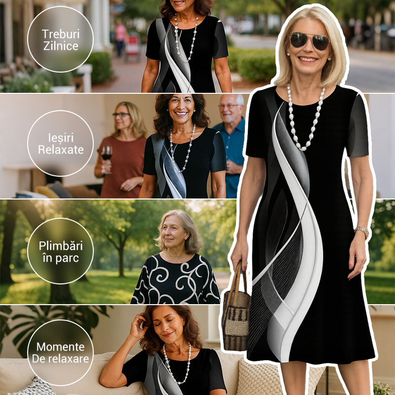 Rochie Monocromă Elegantă-4