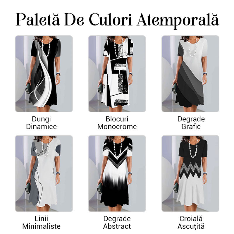 Rochie Monocromă Elegantă-7