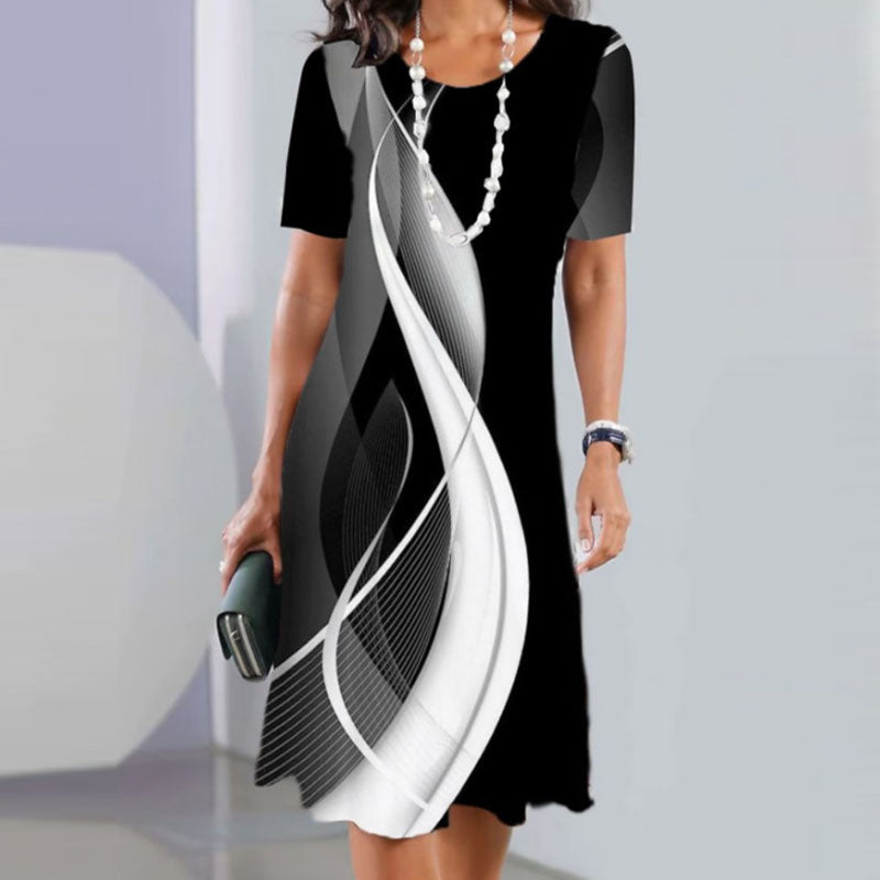 Rochie Monocromă Elegantă-9