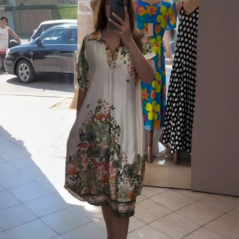 Rochie lejeră cu imprimeu V-1