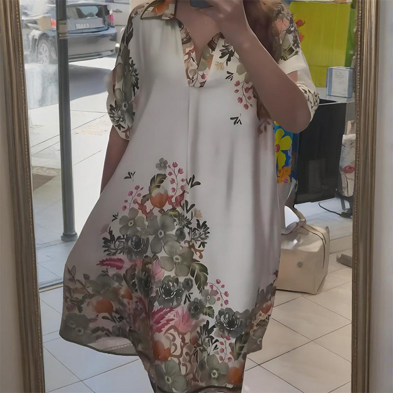 Rochie lejeră cu imprimeu V-2