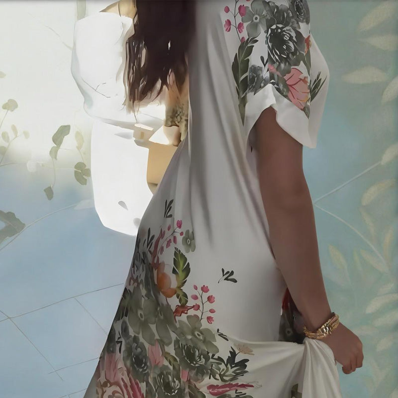 Rochie lejeră cu imprimeu V-3