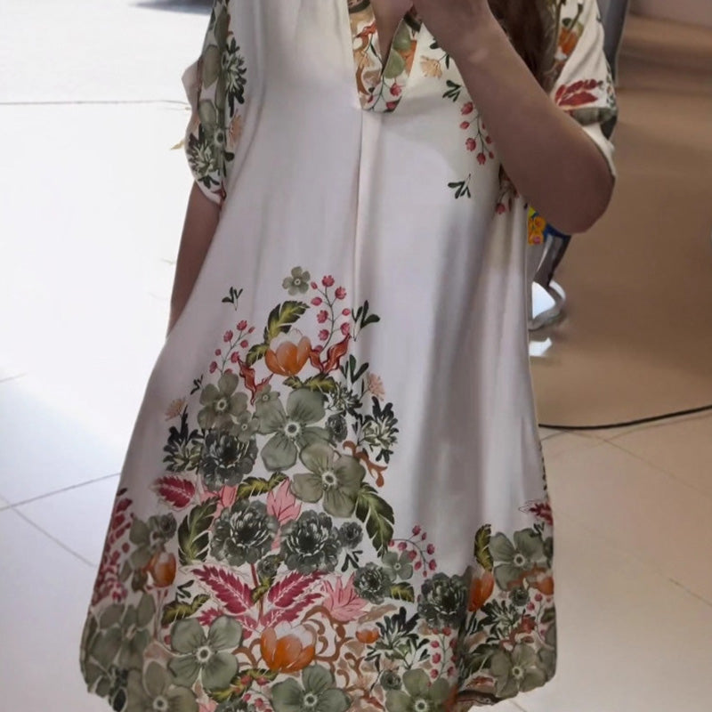 Rochie lejeră cu imprimeu V-4
