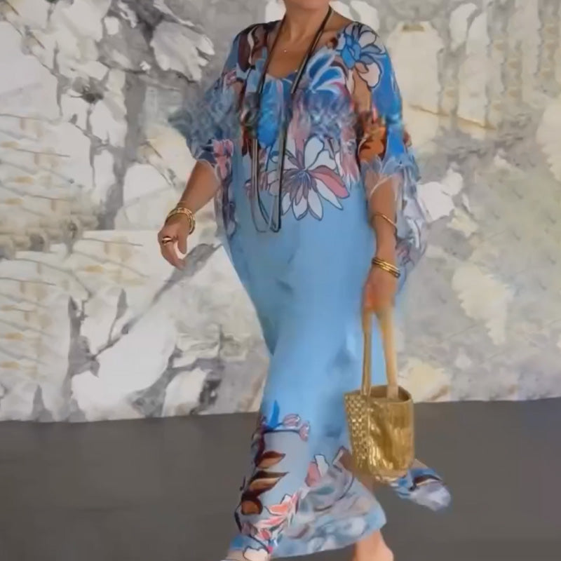 Rochie maxi imprimată pentru femei-3