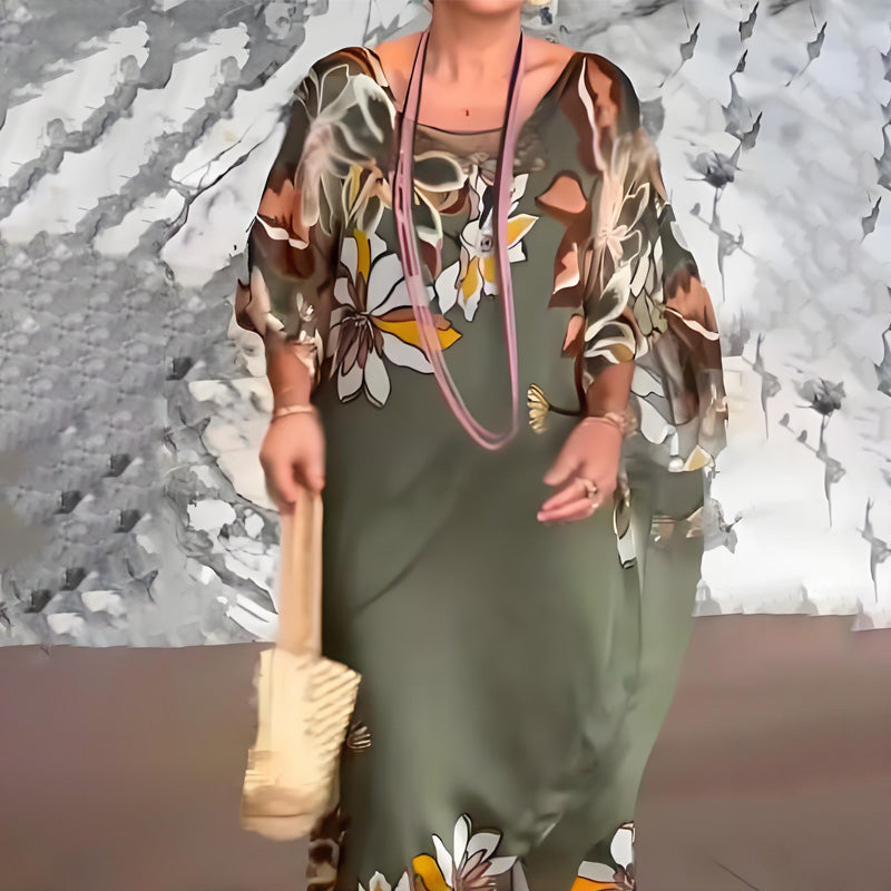 Rochie maxi imprimată pentru femei-5
