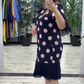 Rochie plisată cu imprimeu patchwork și buline pentru femei-2