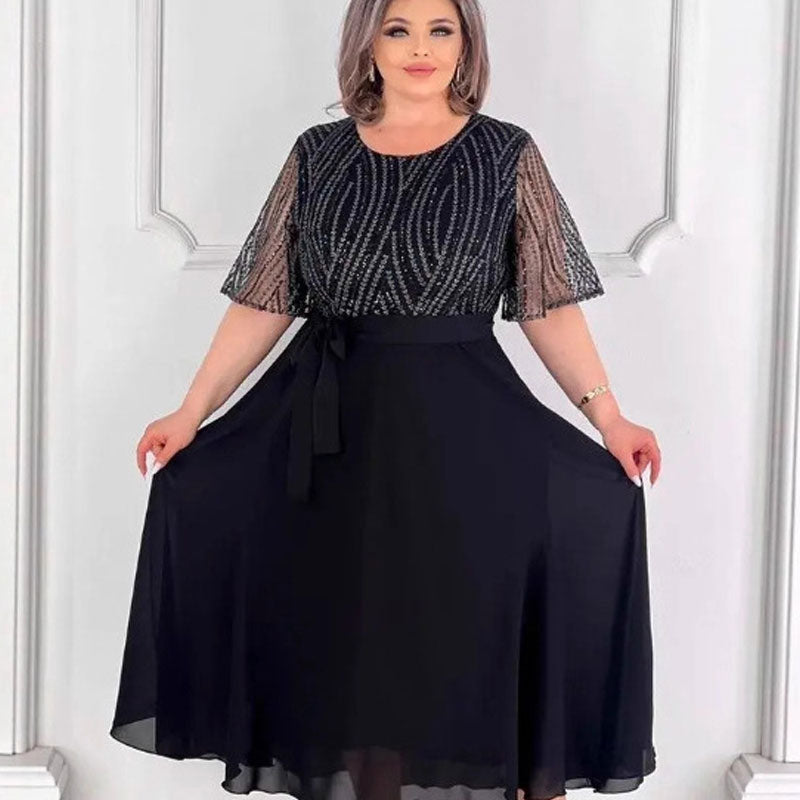 Rochie neagră cu guler rotund-2