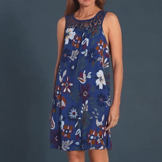 ✨ Rochie fără mâneci la modă pentru femei, cu imprimeu