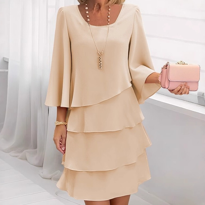 💃Rochie legată pentru femei cu volane și mâneci evazate-2