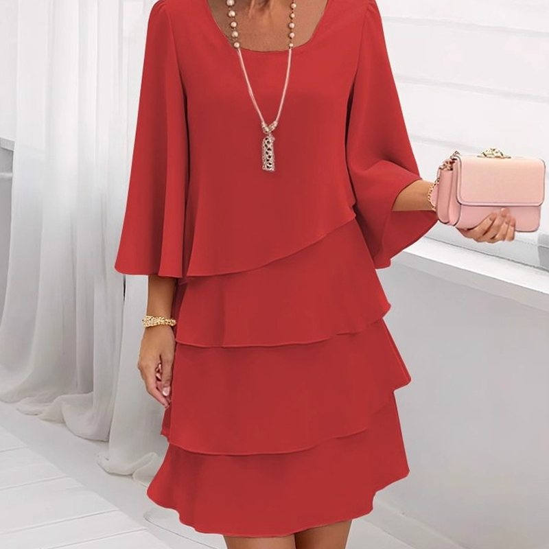 💃Rochie legată pentru femei cu volane și mâneci evazate-1