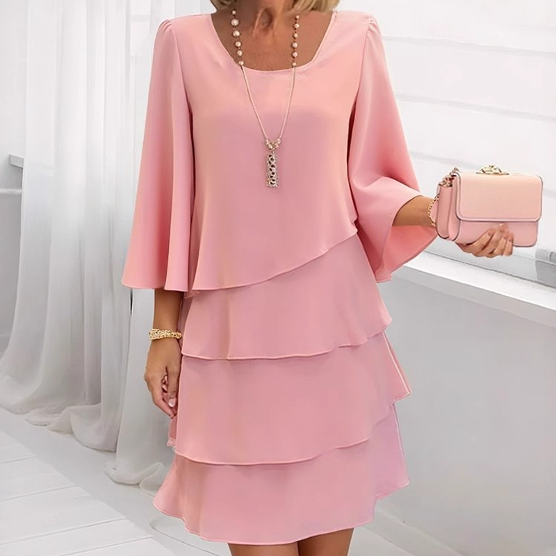 💃Rochie legată pentru femei cu volane și mâneci evazate-3