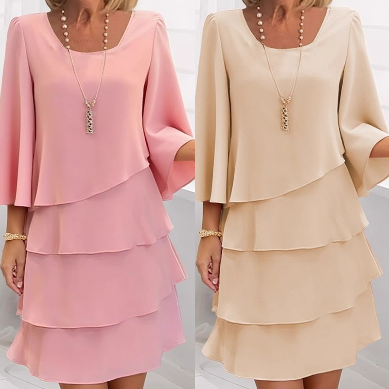 💃Rochie legată pentru femei cu volane și mâneci evazate-5