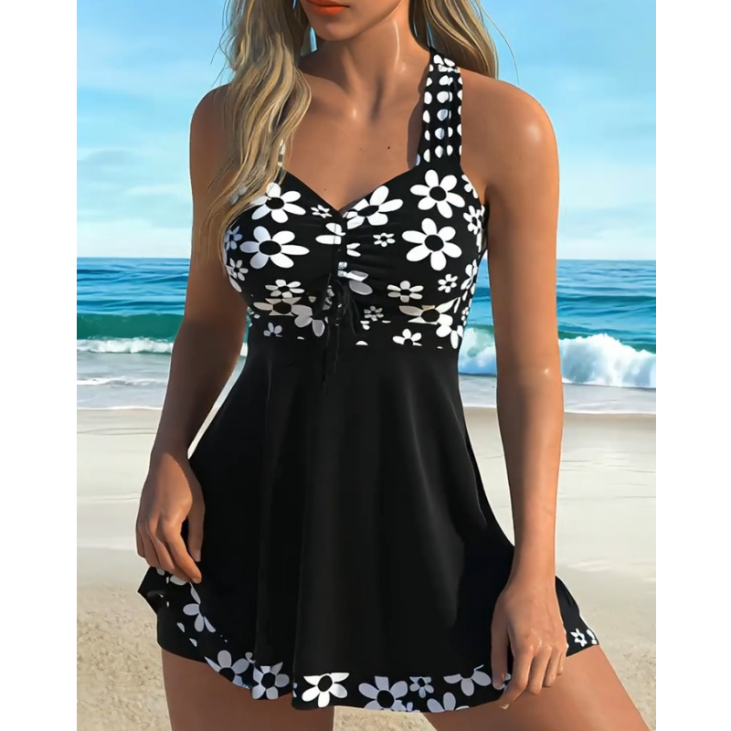🩱 Pantaloni scurți cu flori asortați cu un tankini – simți-te încrezător la plajă! 🏖️-1