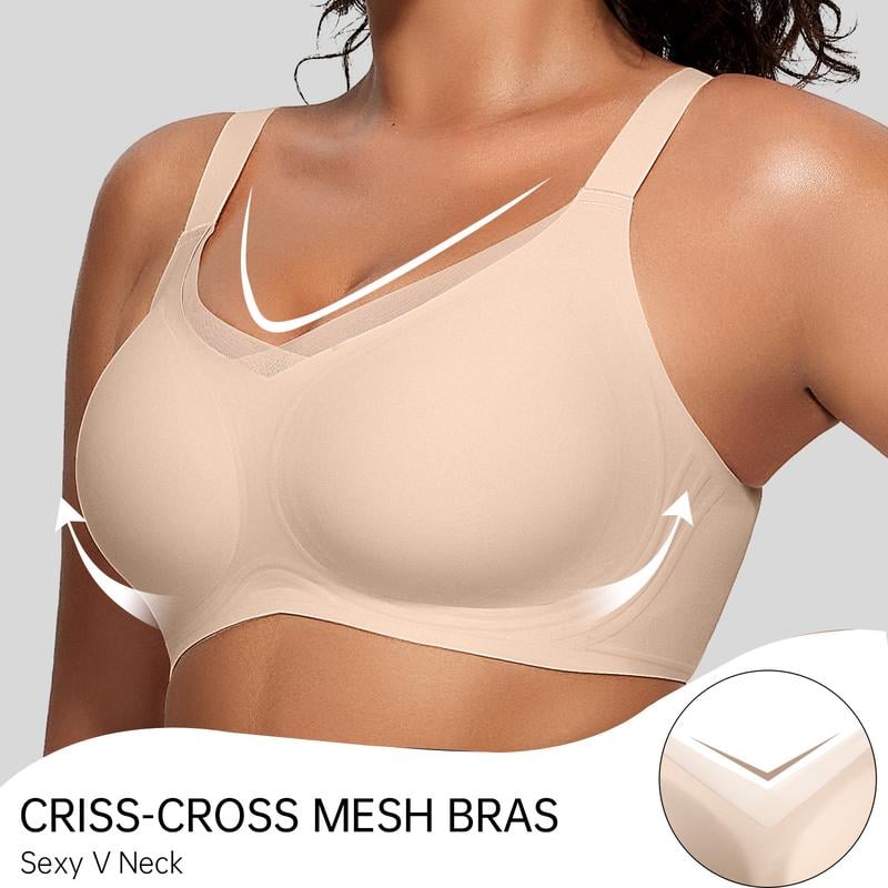 ✨Respirabil și fără restricții 😍 Sutien push-up fără cusături din plasă pentru femei-1