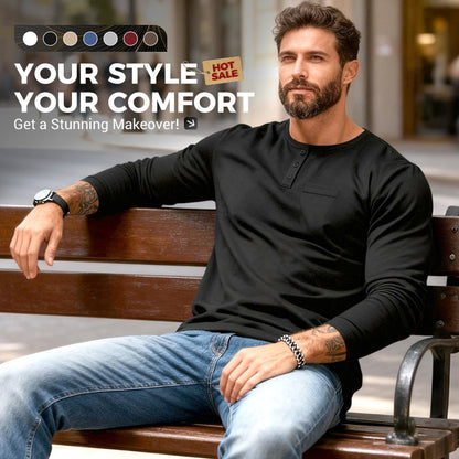 🔥👕 Slim-Fit Bio-Baumwolle Henley | Nachhaltig, Atmungsaktiv & Langlebig 👔🧵 Der Alltagsklassiker im Mega-Black-Friday-Sale – Premium-Komfort zum Bestpreis!