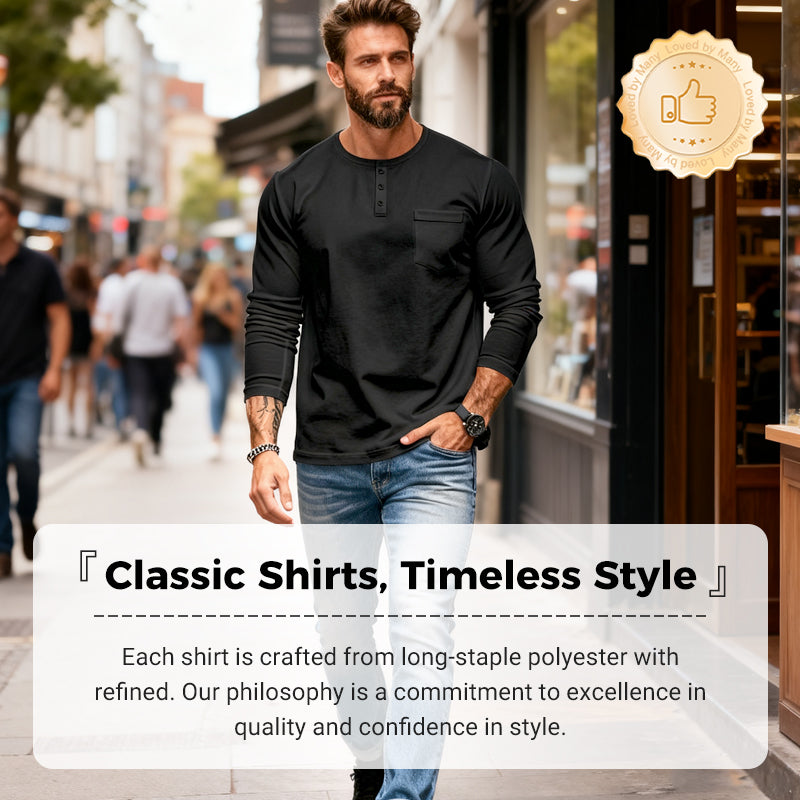 🔥👕 Slim-Fit Bio-Baumwolle Henley | Nachhaltig, Atmungsaktiv & Langlebig 👔🧵 Der Alltagsklassiker im Mega-Black-Friday-Sale – Premium-Komfort zum Bestpreis!