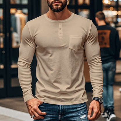 🔥👕 Slim-Fit Bio-Baumwolle Henley | Nachhaltig, Atmungsaktiv & Langlebig 👔🧵 Der Alltagsklassiker im Mega-Black-Friday-Sale – Premium-Komfort zum Bestpreis!