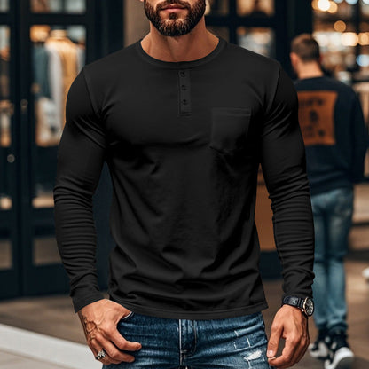 🔥👕 Slim-Fit Bio-Baumwolle Henley | Nachhaltig, Atmungsaktiv & Langlebig 👔🧵 Der Alltagsklassiker im Mega-Black-Friday-Sale – Premium-Komfort zum Bestpreis!