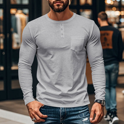 🔥👕 Slim-Fit Bio-Baumwolle Henley | Nachhaltig, Atmungsaktiv & Langlebig 👔🧵 Der Alltagsklassiker im Mega-Black-Friday-Sale – Premium-Komfort zum Bestpreis!