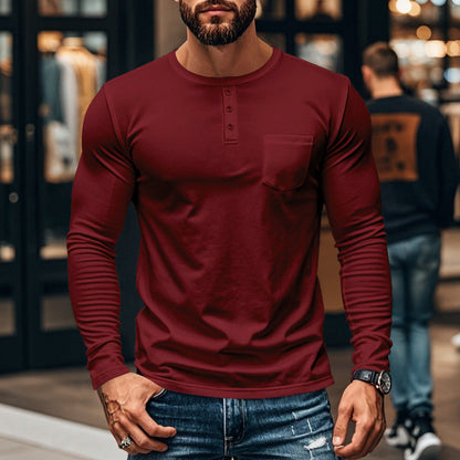 🔥👕 Slim-Fit Bio-Baumwolle Henley | Nachhaltig, Atmungsaktiv & Langlebig 👔🧵 Der Alltagsklassiker im Mega-Black-Friday-Sale – Premium-Komfort zum Bestpreis!