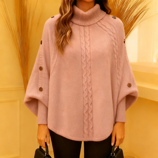 Dámske elegantné rolákové pončo