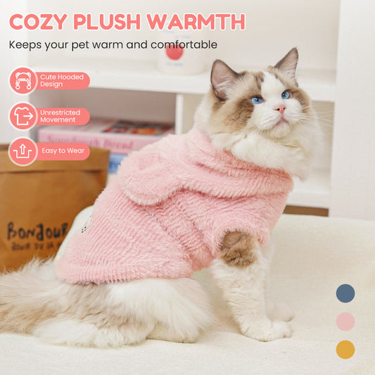 Λούτρινο γιλέκο με κουκούλα για κατοικίδια το φθινόπωρο και το χειμώνα