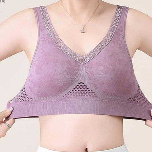 🎀 Sutien din dantelă fără sârmă, cu suport ridicat, pentru femei