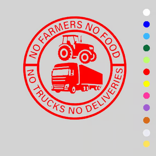 Αυτοκόλλητο Vinyl Car: No Food Without Farmers - No Delivery With Trucks