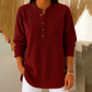 🎉 Bluză Henley din catifea pentru femei – elegantă, moale și versatilă 🧥📦-19