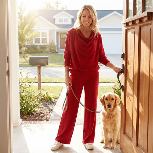 Ženski 2-delni komplet s kapuco in hlačami z dolgimi rokavi