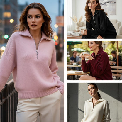 Dámska mikina so štvrtinovým zipsom