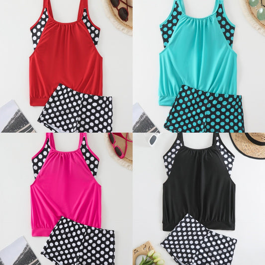 Dvojdielne plavky s bodkovaným vzorom pre ženy