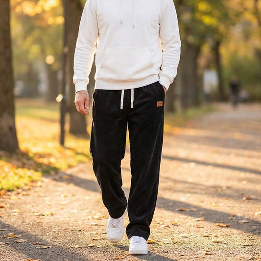 Pánske manšestrové nohavice s rovnými nohavicami