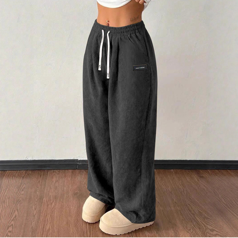 ✨💓Pantaloni largi din catifea pentru femei, cu șnur🔥-1