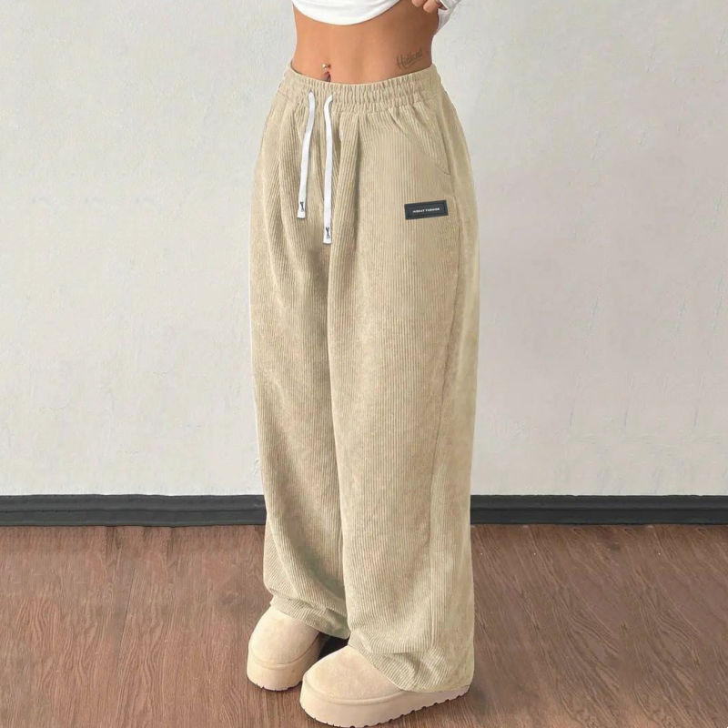 ✨💓Pantaloni largi din catifea pentru femei, cu șnur🔥-2