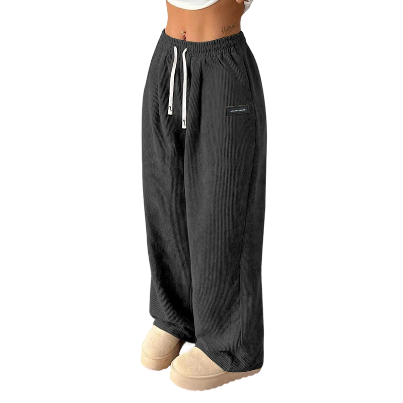 ✨💓Pantaloni largi din catifea pentru femei, cu șnur🔥-11
