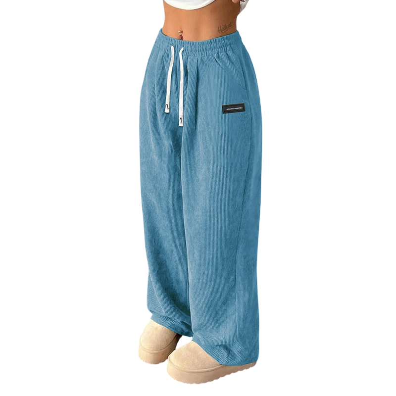 ✨💓Pantaloni largi din catifea pentru femei, cu șnur🔥-3