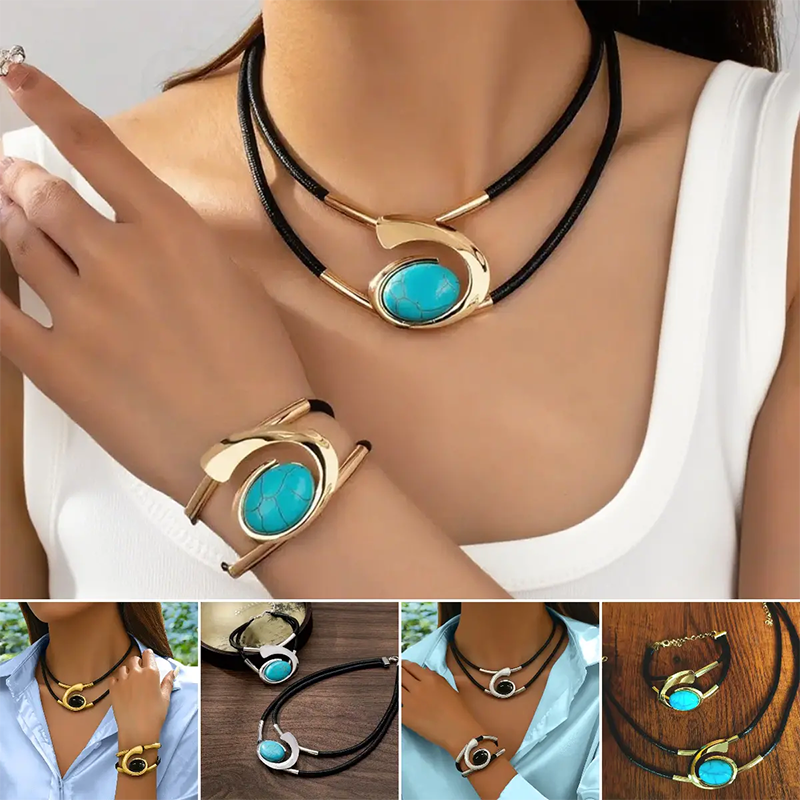 ❣️Cumpără 1 și primești 1 gratis❣️Set colier și brățară Vintage Boho