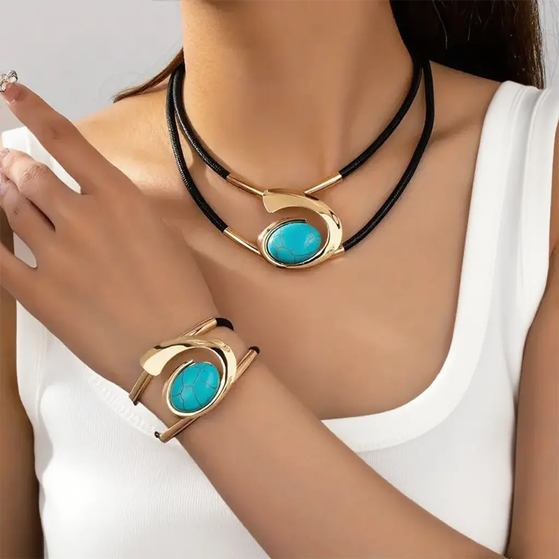 ❣️Cumpără 1 și primești 1 gratis❣️Set colier și brățară Vintage Boho-7