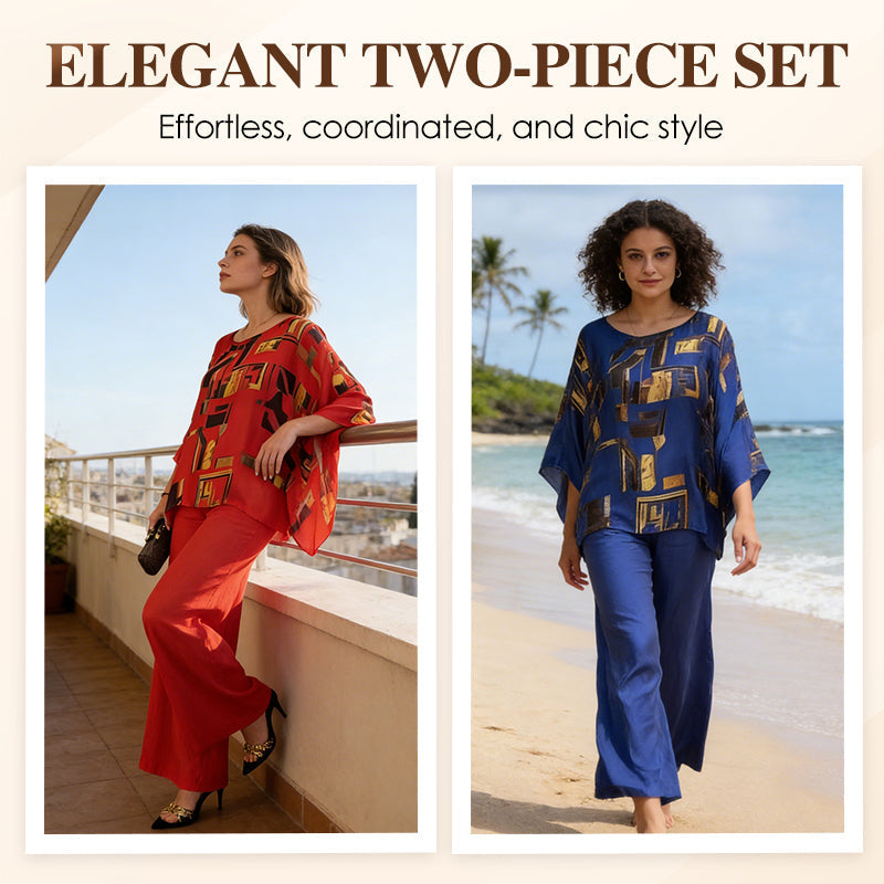 💗Set din 2 piese pentru femei: bluză cu imprimeu și pantaloni💓-5