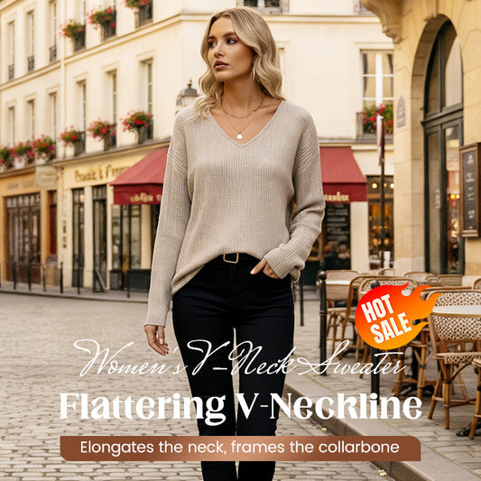Dámska mikina s výstrihom do V a elegantnou mašľou na chrbte