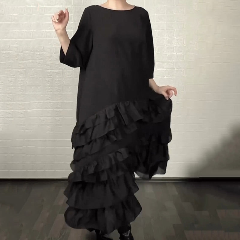 🔥Rochie supradimensionată, cu volane și straturi-2