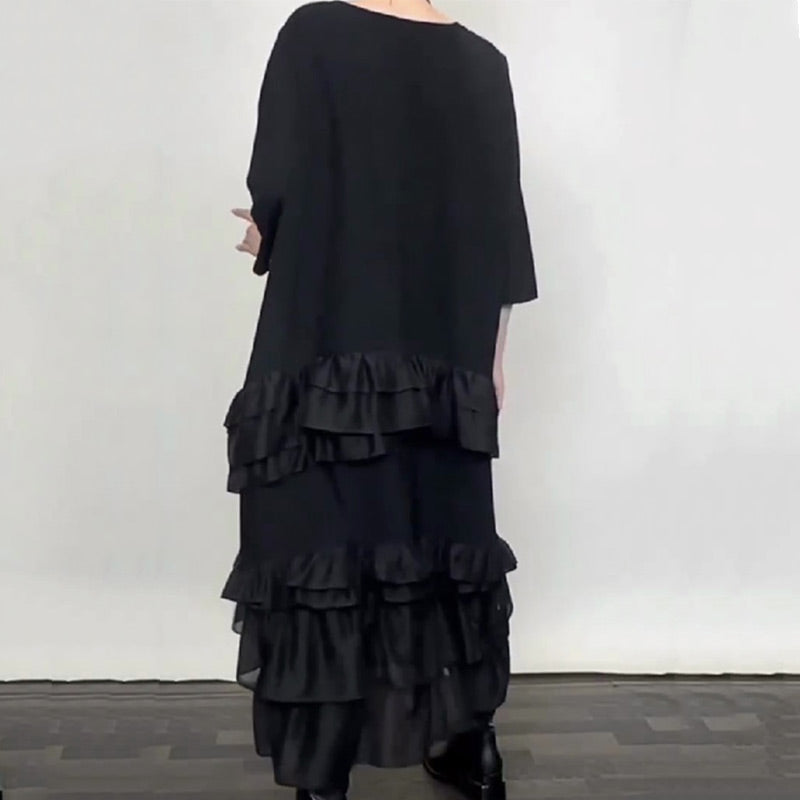 🔥Rochie supradimensionată, cu volane și straturi-6