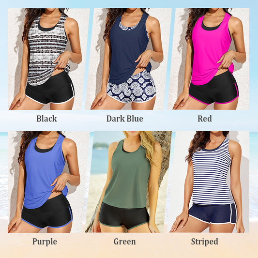 🔥Set 3 piese de bikini imprimate confortabile pentru femei