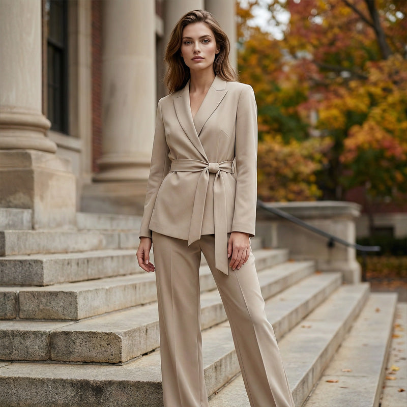 💎 Set elegant din două piese pentru femei, format din bluză și pantaloni larg-1