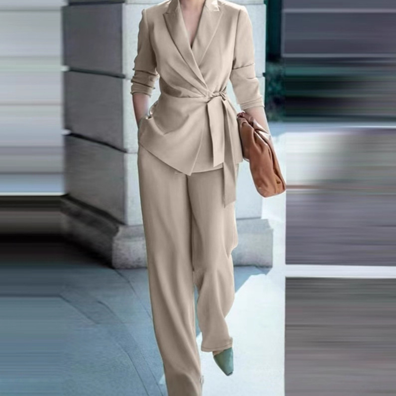 💎 Set elegant din două piese pentru femei, format din bluză și pantaloni larg-13