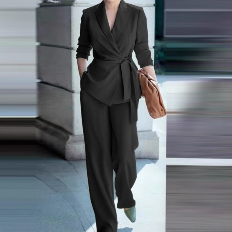 💎 Set elegant din două piese pentru femei, format din bluză și pantaloni larg-3