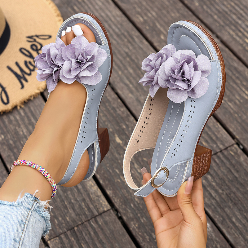 👡Sandale florale cu vârf deschis pentru femei-3