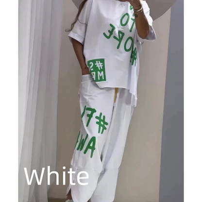 Dámska voľná dvojdielna súprava trička a nohavíc