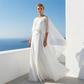 Flowing Cape Sleeve Top & Wrap Pants Set